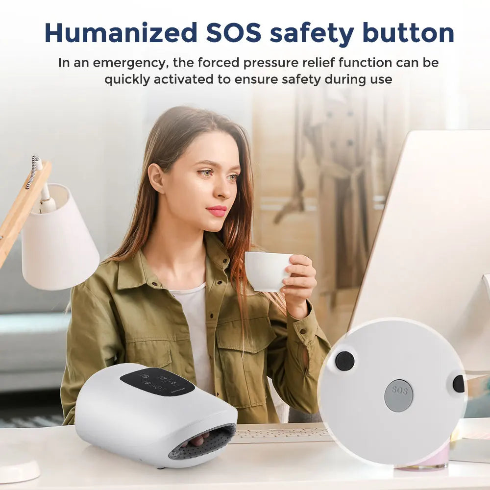 ✋ GlowRelief HandHaven – Wireless Electric Hand Massager with Heat & Compression