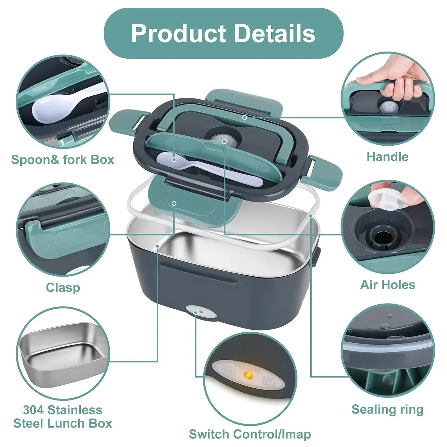 🍱 GlowHeat MealMate – 2-in-1 Electric Heating Lunch Box with Thermal Bag