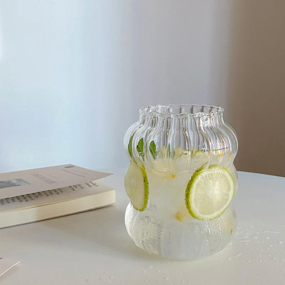 ☕ GlowSip RetroGlass – Striped Vintage-Inspired Coffee Tumbler