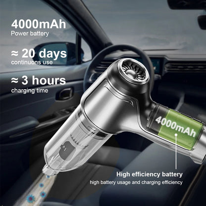 🚗 GlowDrive TurboClean Max – 2-in-1 Wireless Car Vacuum Cleaner & Blower (95,000PA)