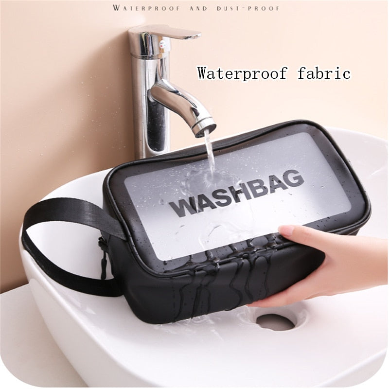 🧳 GlowTote ClearJet – Waterproof Travel Wash & Makeup Bag