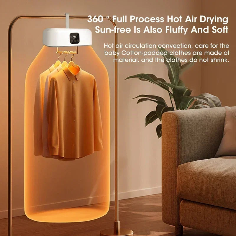 👚 GlowHome AirDry Mini – Portable Clothes Dryer with UV & Fast-Dry Technology