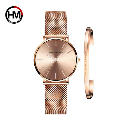 ⌚ GlowTime Chic Duo – Women's Watch & Bracelet Gift Set