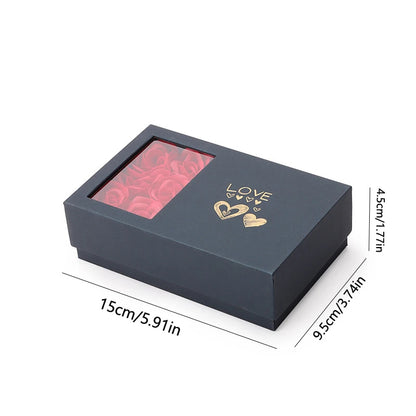 🌹 GlowLuxe LoveBloom Gift Box – Rose Keepsake with Four-Leaf Heart Necklace