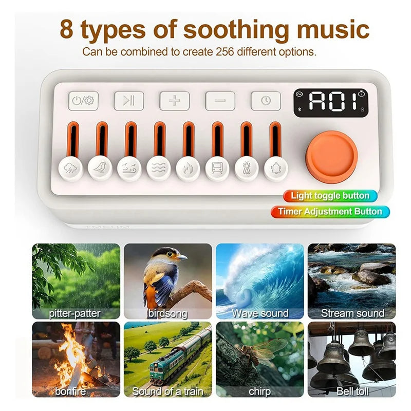 🌙 GlowZen Atmosphere – Sound Machine & Night Light with Bluetooth
