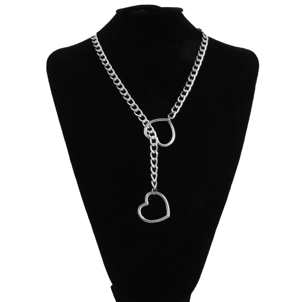 ❤️ GlowLuxe HeartTease Slip Chain Necklace – Adjustable Seductive Statement Choker