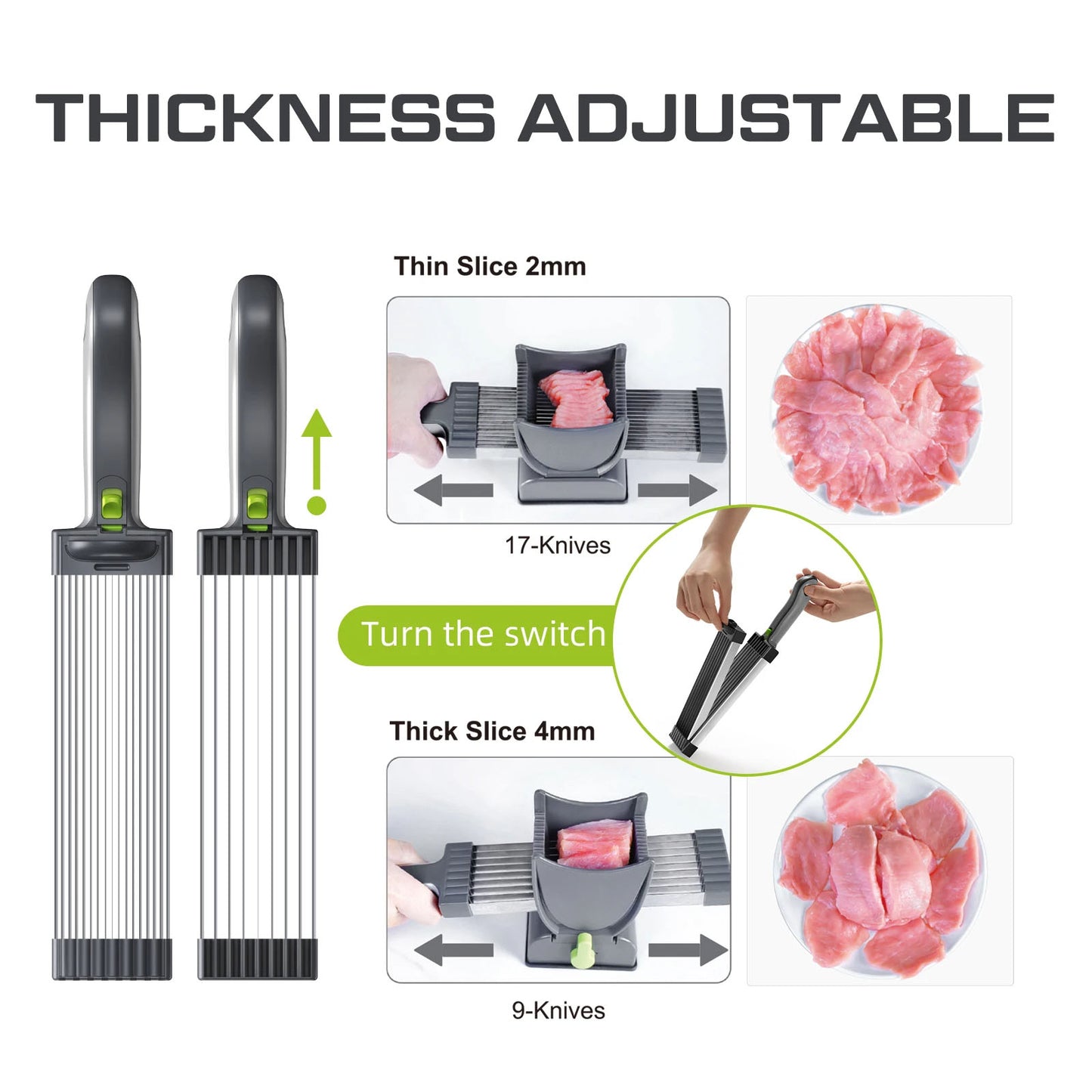 🔪 GlowKitchen SlicePro17 – Precision Meat Slicer & Cleaver Knife Set