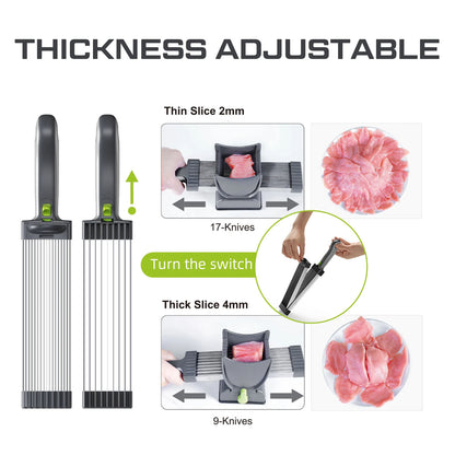 🔪 GlowKitchen SlicePro17 – Precision Meat Slicer & Cleaver Knife Set
