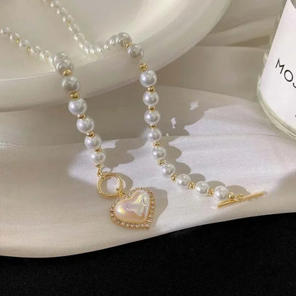 🤍 GlowLuxe PearlGrace Collar – Vintage-Inspired Imitation Pearl Clavicle Necklace