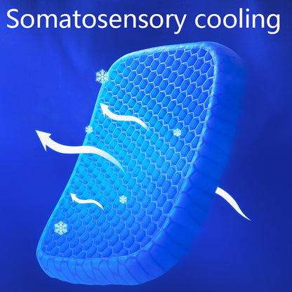 💺 GlowComfort FlexCush – Elastic Gel Seat Cushion with Honeycomb Support