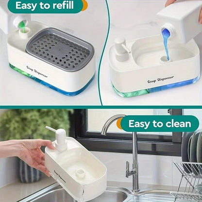 GlowClean - 3-in-1 Dual Soap Dispenser Set