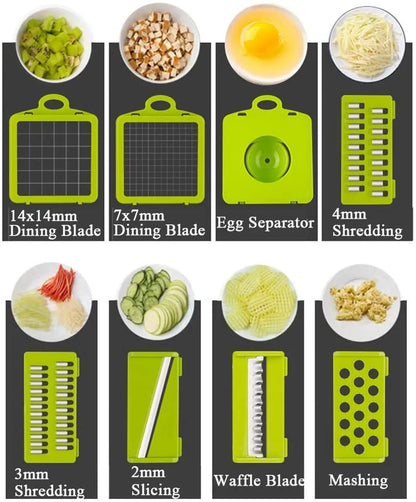 GlowChop - 12 in 1 Vegetable Cutter with Basket