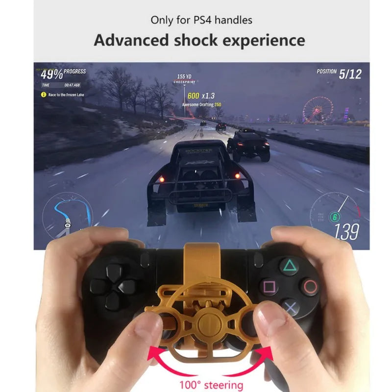🕹 GlowPlay DriftGrip Mini – Compact Racing Wheel Add-On for PS4 Controllers