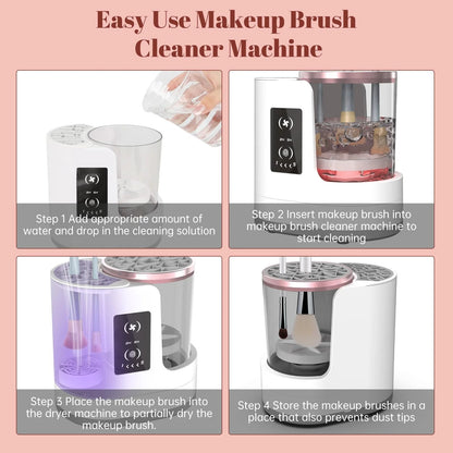 💅 GlowBeauty CleanSpin Pro – 3-in-1 Electric Makeup Brush Cleaner, Dryer & Holder