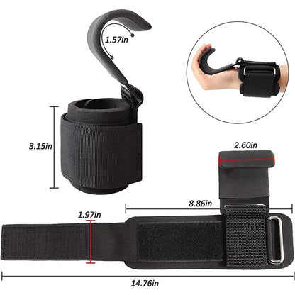 🏋️ GlowGrip PowerHooks – Heavy-Duty Weight Lifting Hooks with Padded Wrist Straps