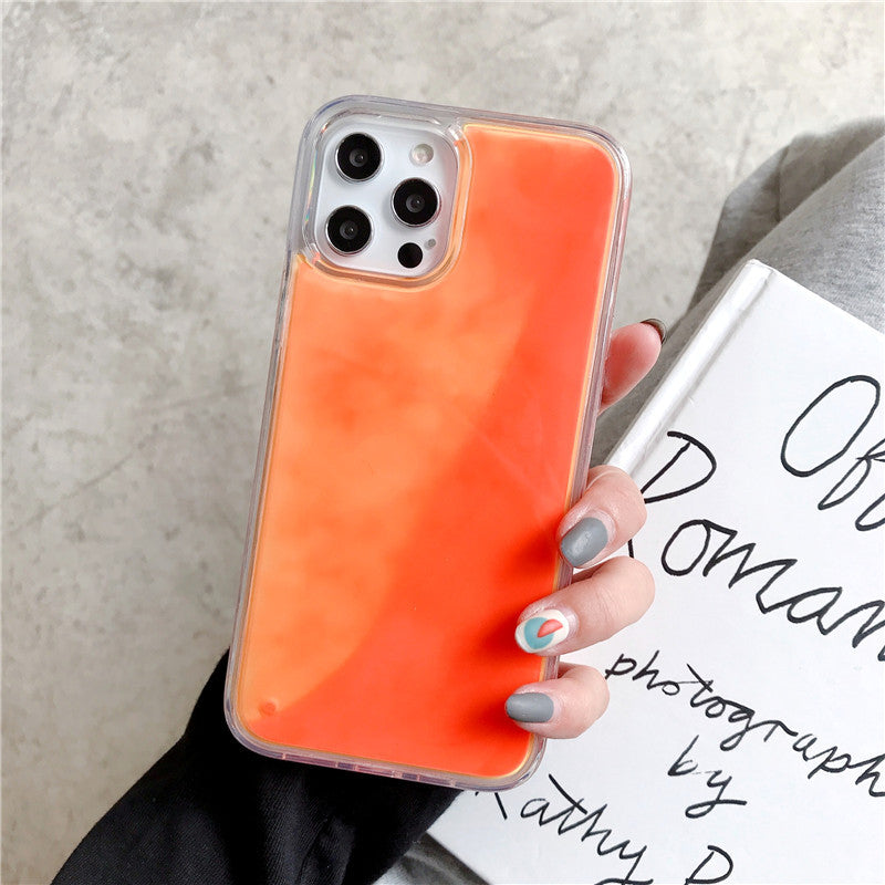 📱 ✨ GlowCase LiquidLuxe – Luminous Quicksand Glitter Transparent Shockproof iPhone Case