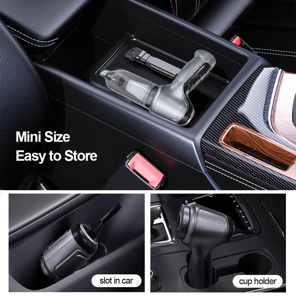 🚗 GlowDrive TurboClean Max – 2-in-1 Wireless Car Vacuum Cleaner & Blower (95,000PA)