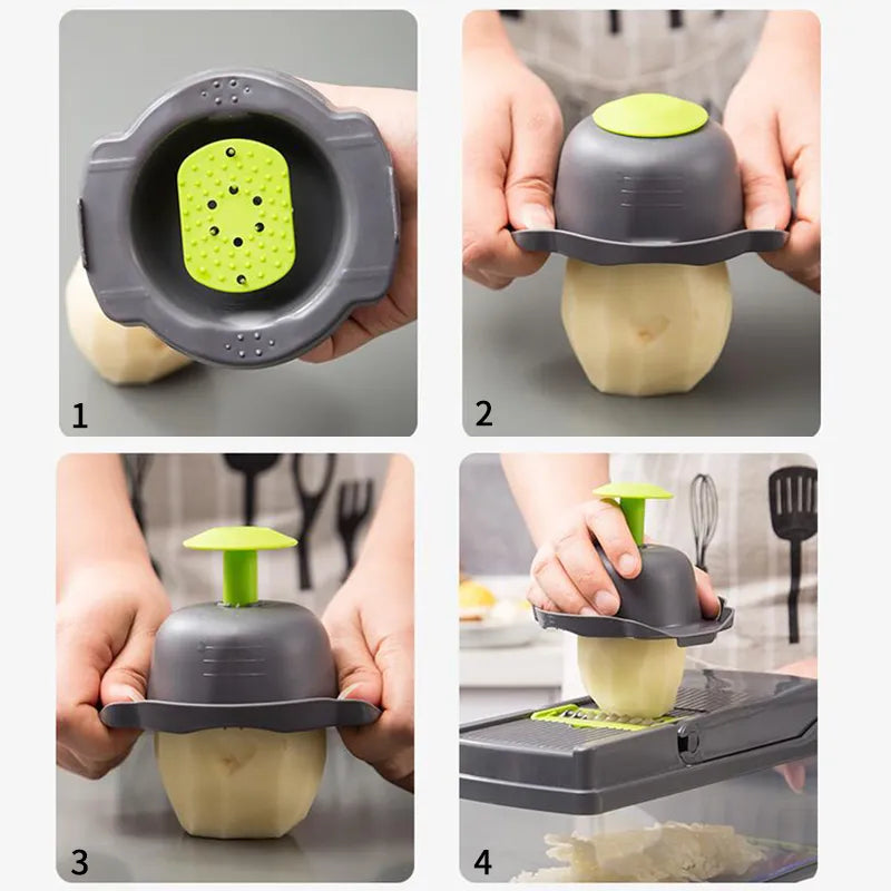 GlowChop - 12 in 1 Vegetable Cutter with Basket