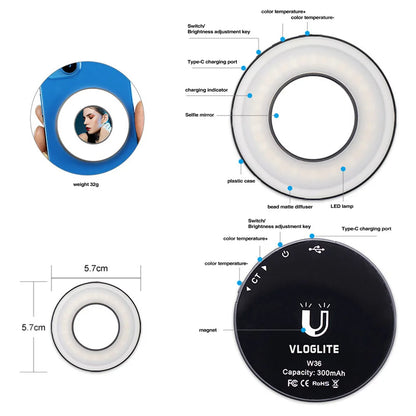 💡 GlowLite MagRing – Magnetic Clip-On Selfie Light for iPhone & Android