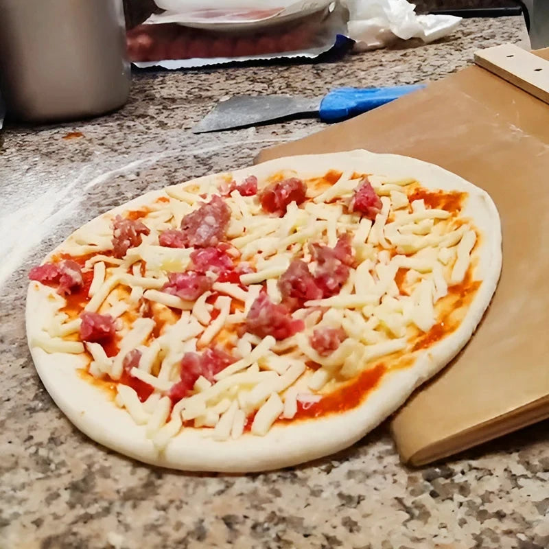 🍕 GlowKitchen SlideStone – Natural Wooden Sliding Pizza Peel