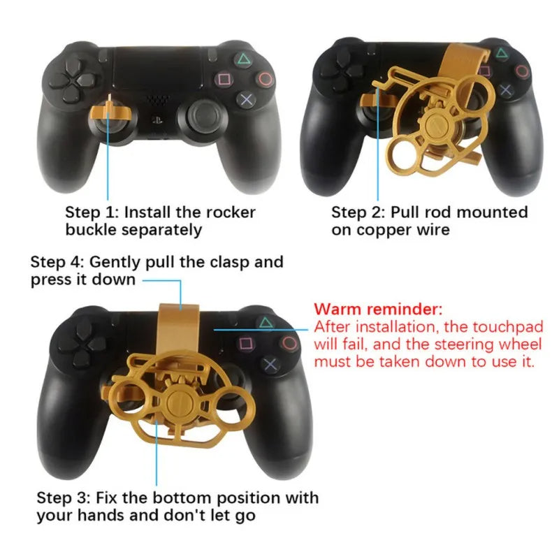 🕹 GlowPlay DriftGrip Mini – Compact Racing Wheel Add-On for PS4 Controllers