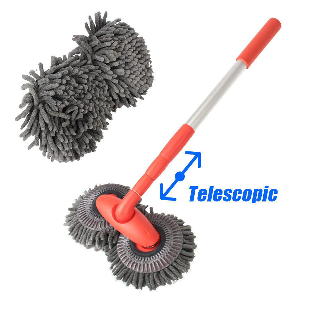 🚗 GlowAuto HydroSweep Pro – 360° Double Brush Car Mop Washer