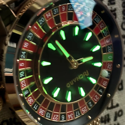 🎰 GlowTime CasinoSpin – NH35 Automatic Mechanical Watch with Functional Roulette Dial
