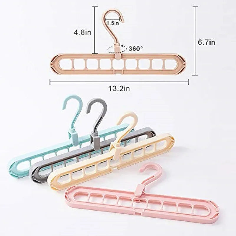 👔 GlowHome SpaceMax 9-in-1 Smart Hanger – Rotating Multi-Hole Closet Organizer