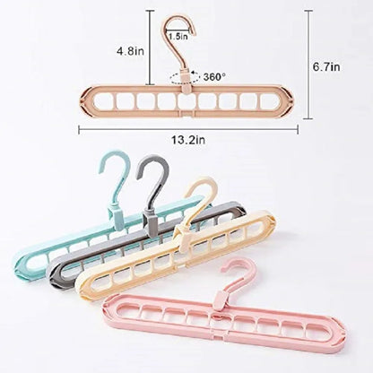 👔 GlowHome SpaceMax 9-in-1 Smart Hanger – Rotating Multi-Hole Closet Organizer