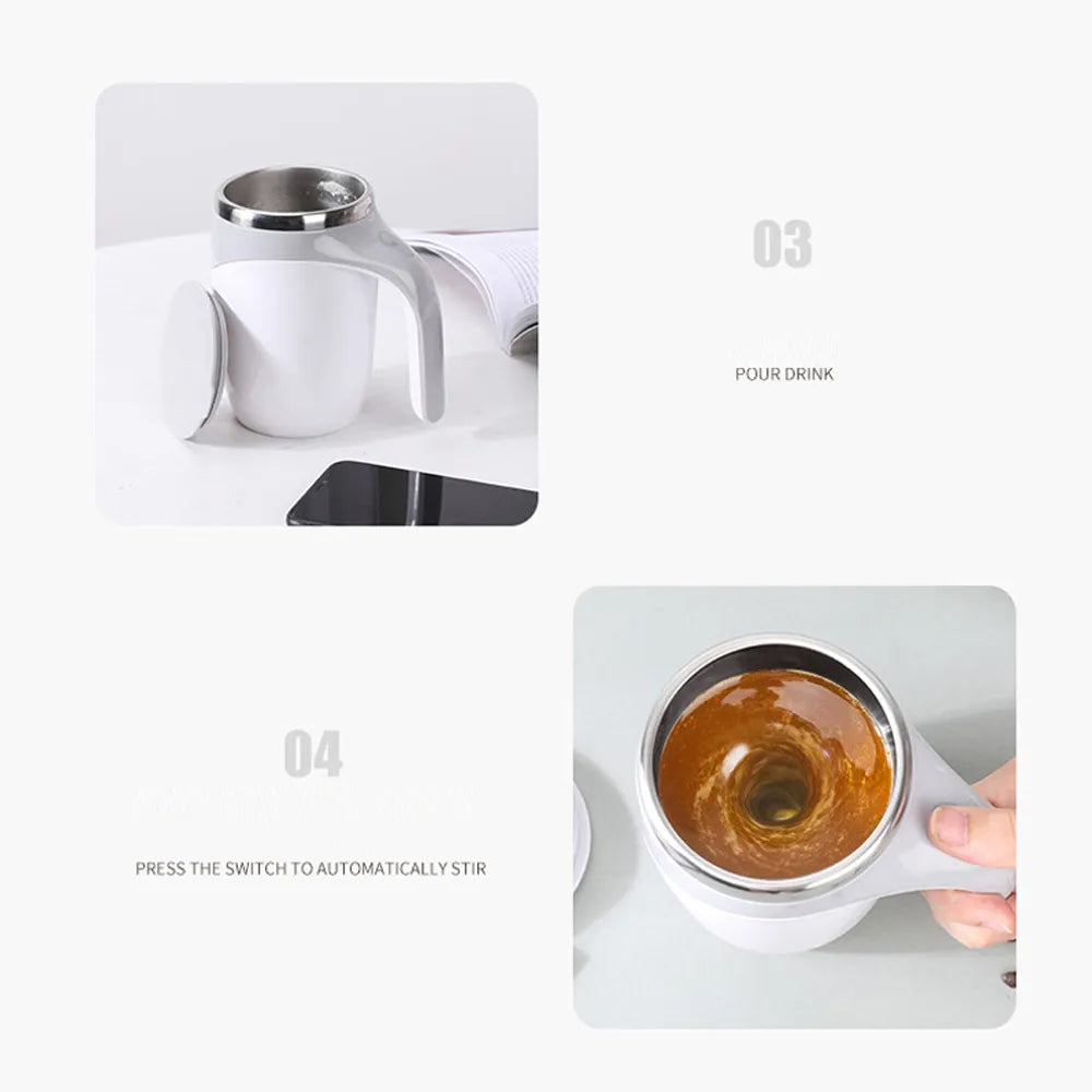 ☕ GlowBrew AutoStir Pro – Rechargeable Electric Self-Stirring Mug with Magnetic Rotor