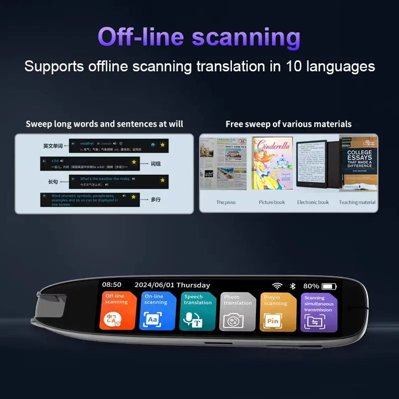 🌍 GlowTech LingoScan – Smart Translator Pen with 131 Languages, Voice & Scan Translation