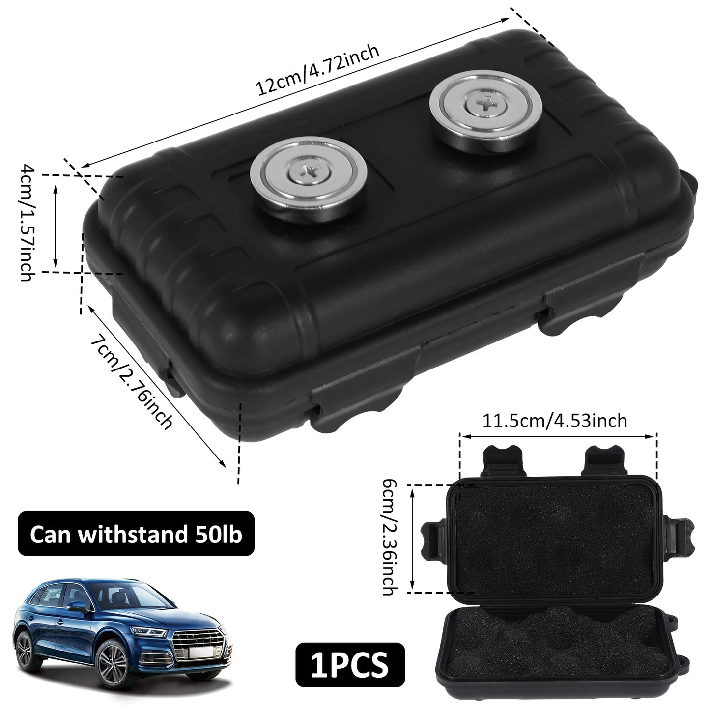 🧲 GlowSecure VaultMag – Heavy-Duty Magnetic Storage Box & Key Holder