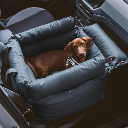 🐾 GlowPet RoadLuxe – Vintage Denim Dog Car Seat Bed & Travel Lounge