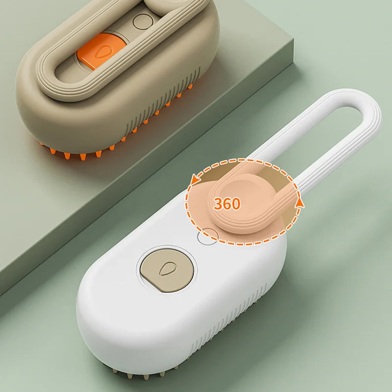 🐾 GlowPet SteamGroom 3X – 3-in-1 Rechargeable Steam Brush for Cats & Pets