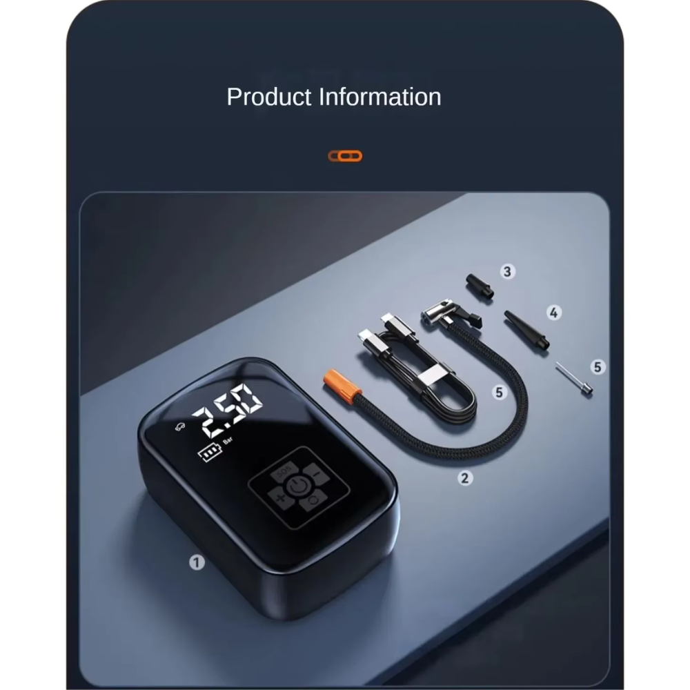 🔋GlowAir – Wireless Tire Inflator Pump