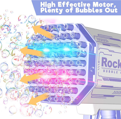 🫧 GlowPop BubbleBlaster – 69-Hole Bubble Gun with Lights & Fan