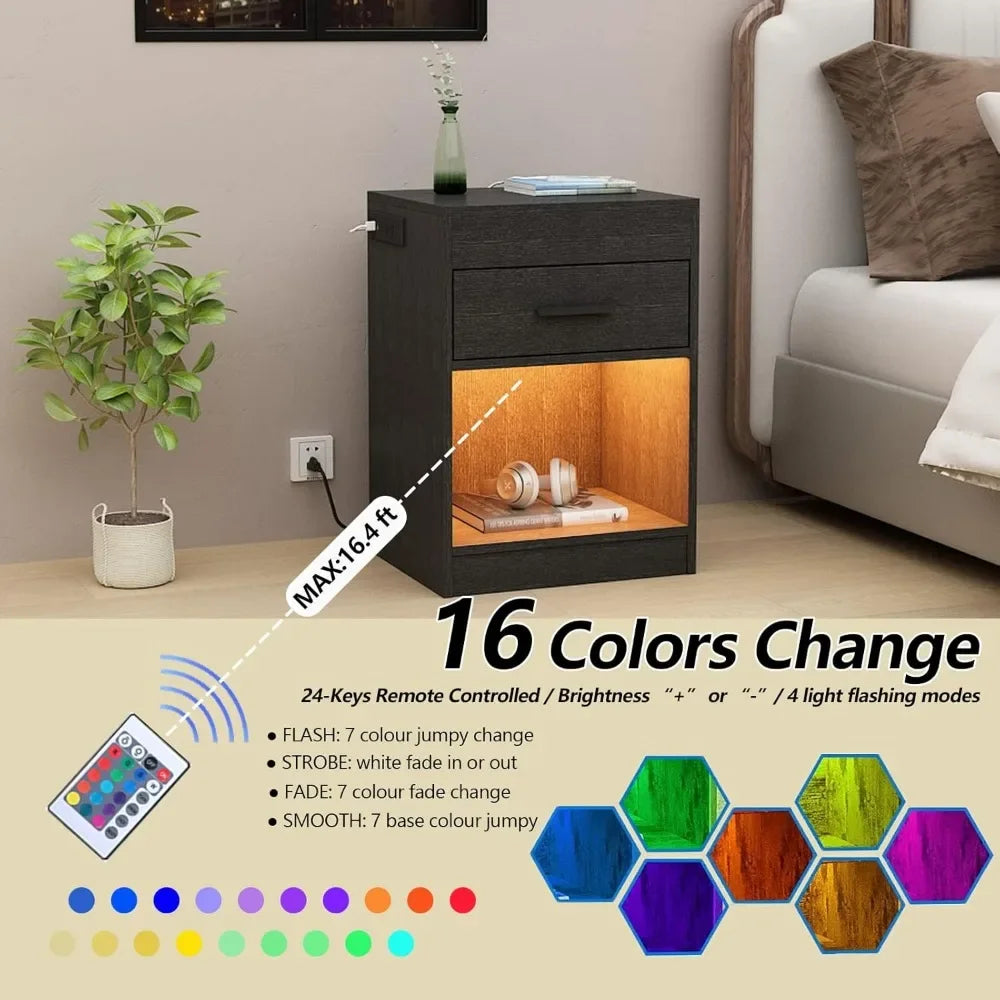 🛏 GlowHome VaultStand – RFID-Locking Smart Nightstand with Power & LED Lighting