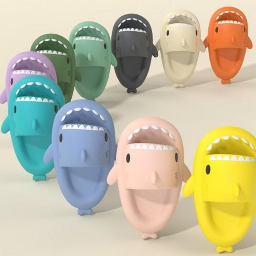 🦈 GlowChomp Slides – Funny Shark Mouth Open-Toe Slippers