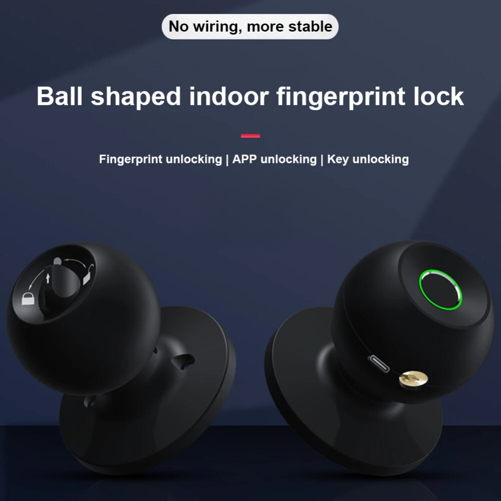 🔐 GlowSecure TouchEntry – Smart Door Knob Keyless Entry Lock with Fingerprint & App Control