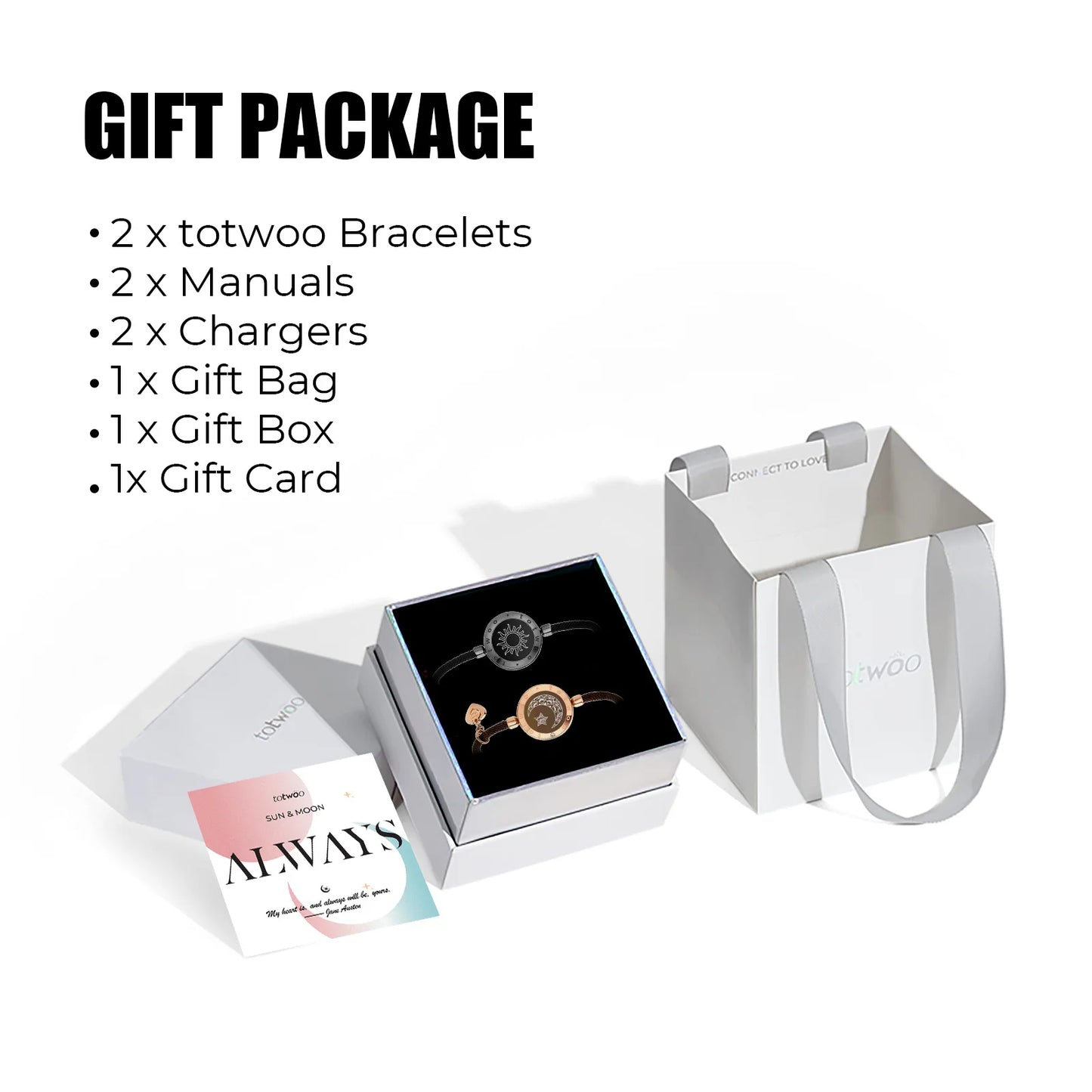 🌙 GlowBond InfinityTouch – Totwoo Sun & Moon Smart Love Bracelets