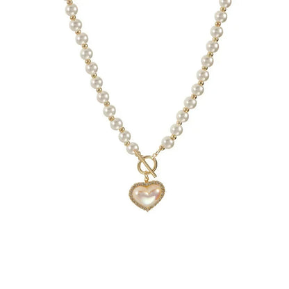 🤍 GlowLuxe PearlGrace Collar – Vintage-Inspired Imitation Pearl Clavicle Necklace