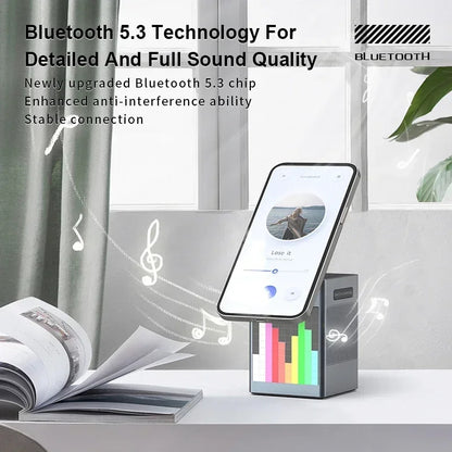 ⚡ GlowTech ChargeHub 6X – Magnetic Wireless Charger with Speaker, Clock & Night Light
