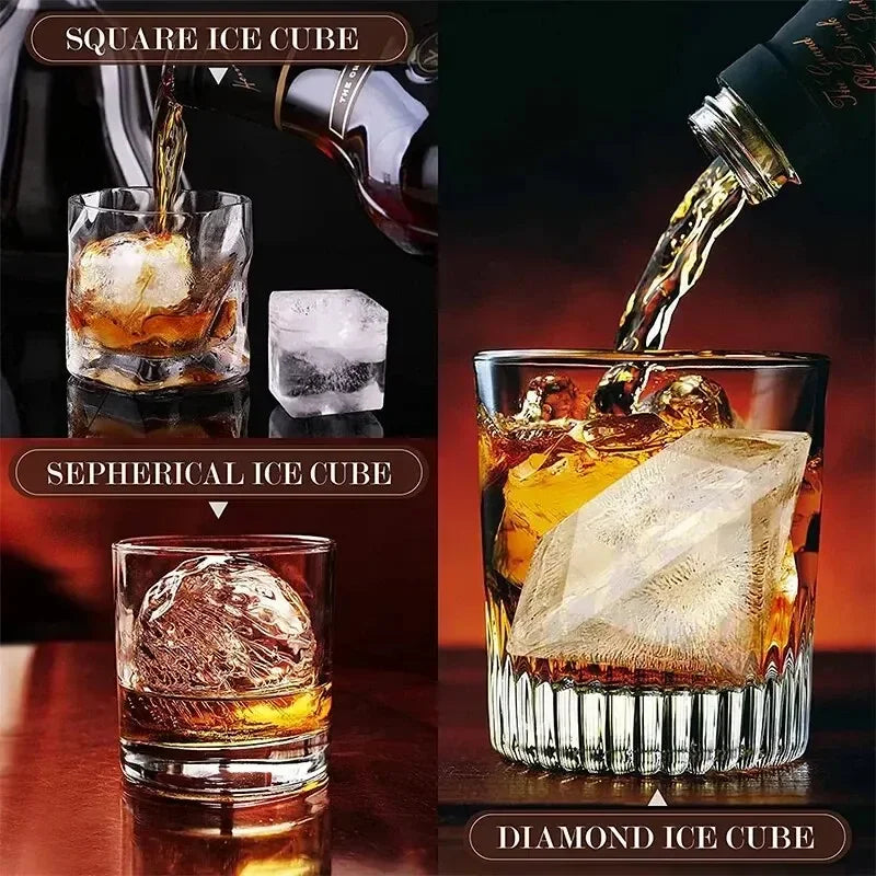 🧊 GlowHome ChillCraft Molds – Round, Square & Diamond Silicone Ice Makers