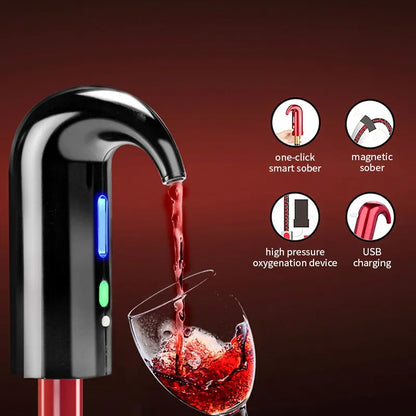 🍷 GlowServe VinoAir Elite – Electric Wine Aerator & Precision Pourer