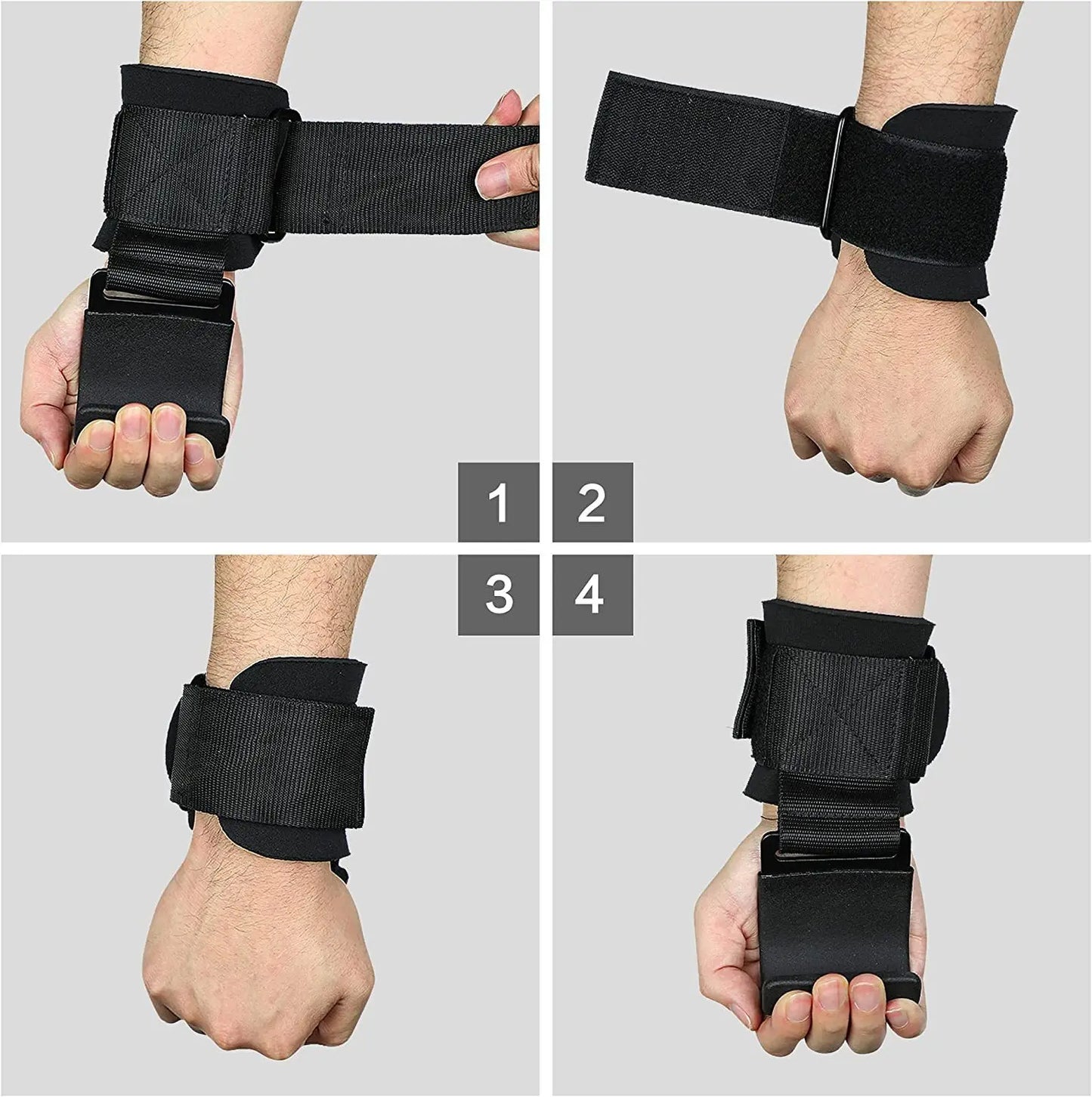 🏋️ GlowGrip PowerHooks – Heavy-Duty Weight Lifting Hooks with Padded Wrist Straps