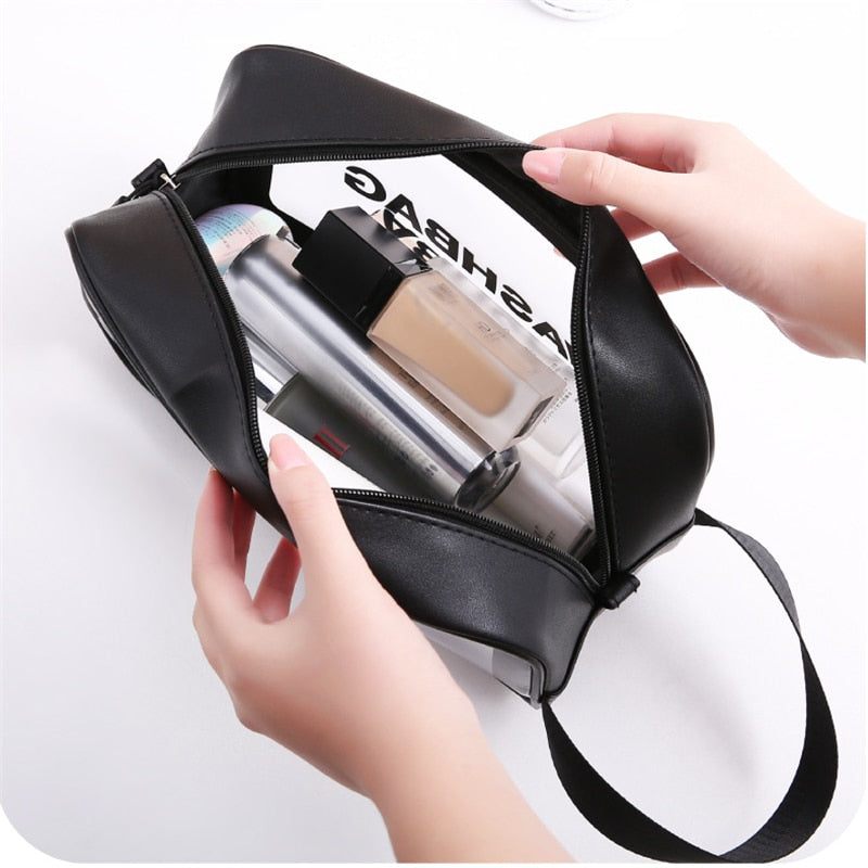 🧳 GlowTote ClearJet – Waterproof Travel Wash & Makeup Bag