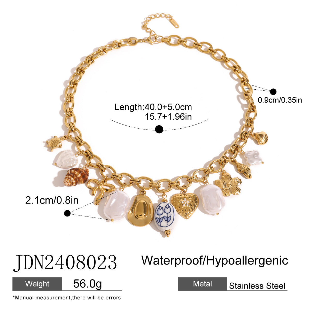 European and American stainless steel necklace with high-end feel collarbone chain ceramic pendant titanium steel jewelry