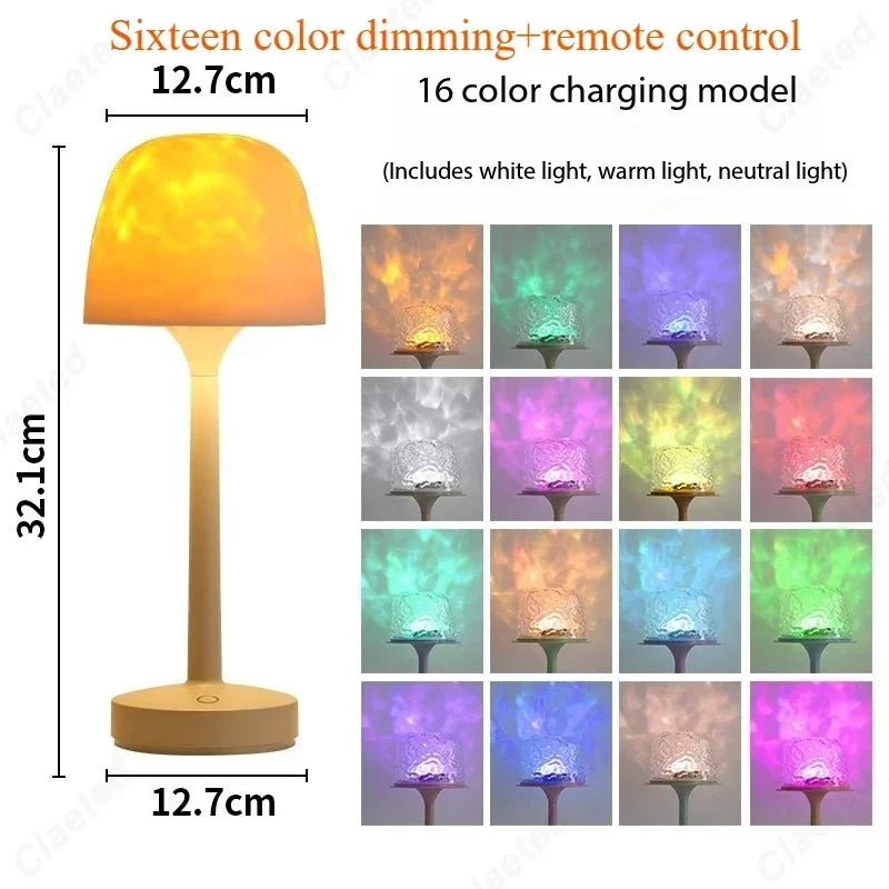 🍄 GlowHome RippleMushroom – Water Ripple Projection Mood Lamp with 16 Colors