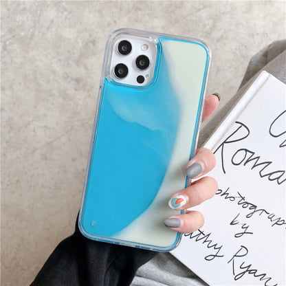 📱 ✨ GlowCase LiquidLuxe – Luminous Quicksand Glitter Transparent Shockproof iPhone Case