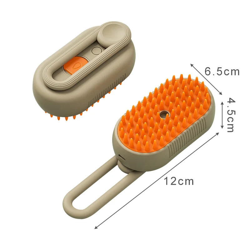 🐾 GlowPet SteamGroom 3X – 3-in-1 Rechargeable Steam Brush for Cats & Pets